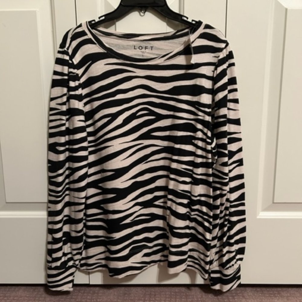 LOFT | Zebra Print Jersey Top